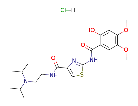 2-[N-(4,5-dimethoxy-2-hydroxybenzoyl)amino]-4-[(2-diisopropyl-aminoethyl)aminocarbonyl]-1,3-thiazole hydrochloride