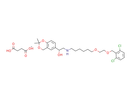 (R)-2-{6-[2-(2,6-dichlorobenzyloxy)ethoxy]hexylamino}-1-(2 ,2-dimethyl-4H-benzo[1,3]dioxin-6-yl)ethanol succinate